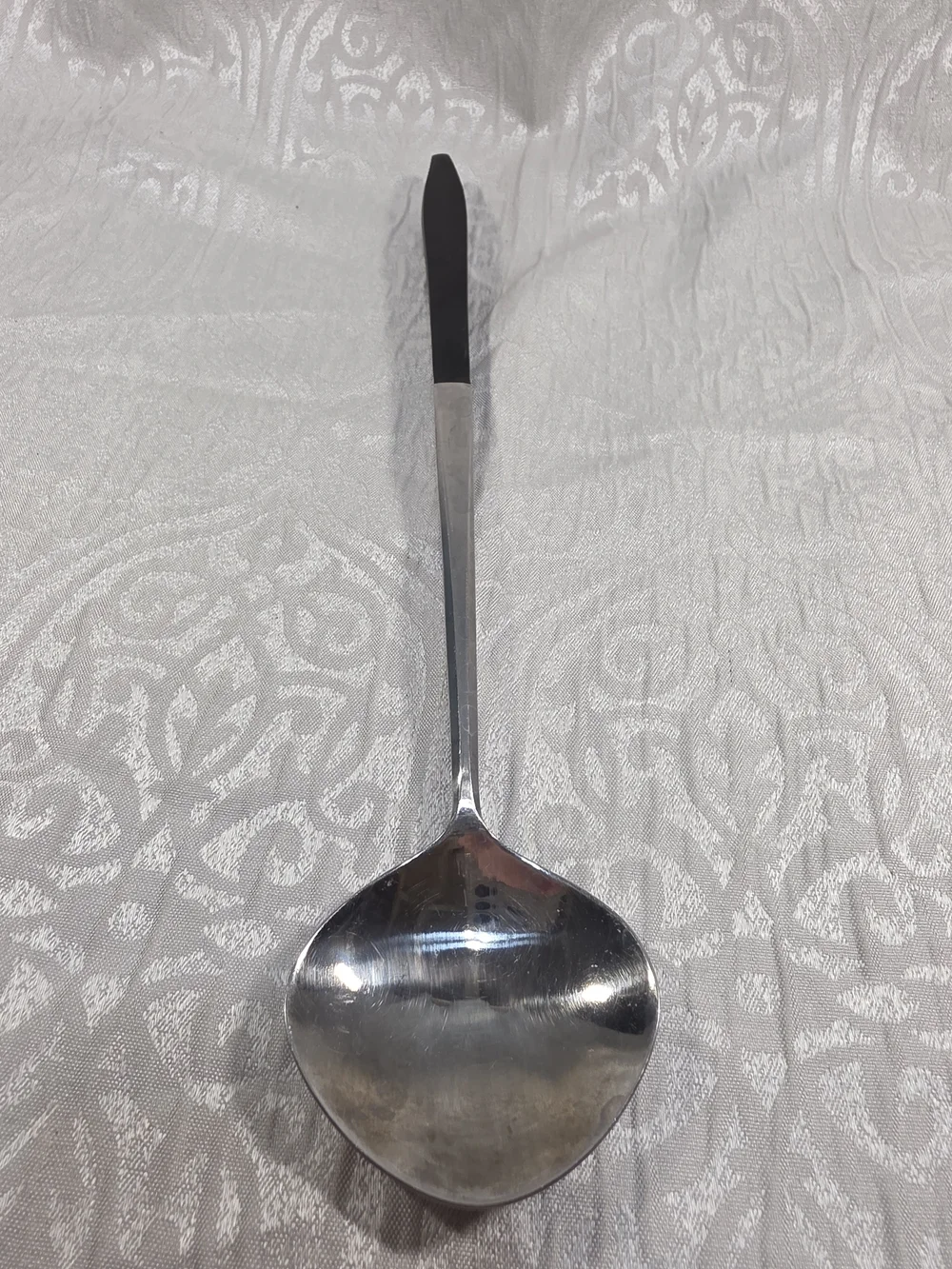 Vintage MCM Canoe Muffin Style Serving Spoon Kingston STAINLESS Steel JAPAN